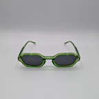 Retro "Green"  Clear Frame Sunglasses